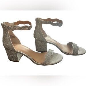 Silver Sparkly Dressy Heels Sz 10